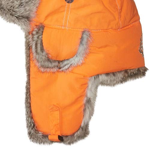 Mad Bomber Blaze Pilot Bomber Hat Real Rabbit Fur Trapper Hunting Cap, Large