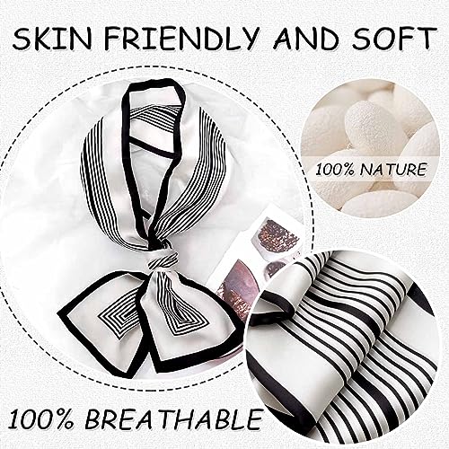 Dailyacc Hair Scarf for Women Fashion Silky Satin Headscarf Wrap Breathable Lightweight Neck Scarves For Handbag Accessories（Long 59"*5.9"