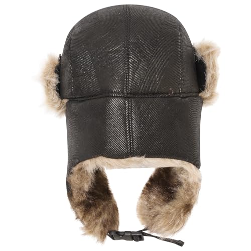 Loxdonz Trapper Hat Warm Winter Trooper Hats Hunting Hat Ushanka Ear Flap Winter Hats for Women Men, One Size, Black