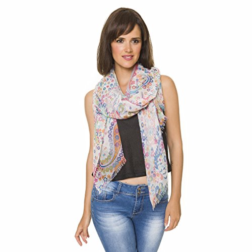 MELIFLUOS DESIGNED IN SPAIN Scarf for Women Lightweight Paisley Fashion for Summer Fall Spring Scarves Shawl Wrap (P082-1)