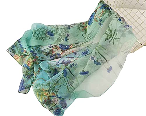 Pokeedioty Scarfs for Women Lightweight Scarves Elegant Floral Pattern Sheer Scarfs Shawls Wraps (YH-120)