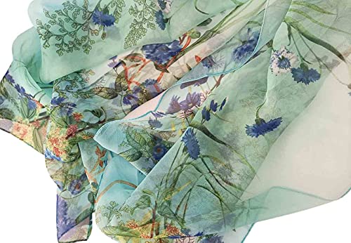 Pokeedioty Scarfs for Women Lightweight Scarves Elegant Floral Pattern Sheer Scarfs Shawls Wraps (YH-120)