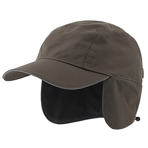Connectyle Men's Warm Winter Hat with Visor Fleece Lined Earflaps Hat Outdoor Baseball Cap Sports Hat Army Green