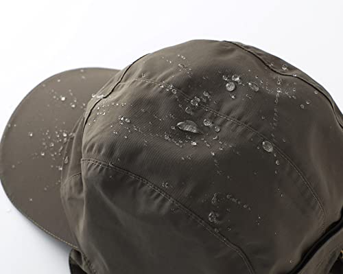 Connectyle Men's Warm Winter Hat with Visor Fleece Lined Earflaps Hat Outdoor Baseball Cap Sports Hat Army Green