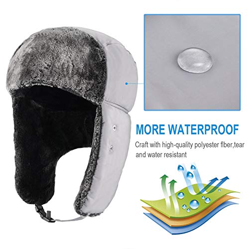 mysuntown Winter Hats for Men Women 2024 Trapper Ushanka Hat with Ear Faps Russian Cold Weather Warm Fur Snow Ski Hat