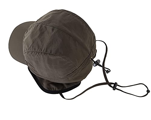Home Prefer Waterproof Mens Winter Hats with Brim Fleece Earflaps Hat Warm Baseball Cap Army Green