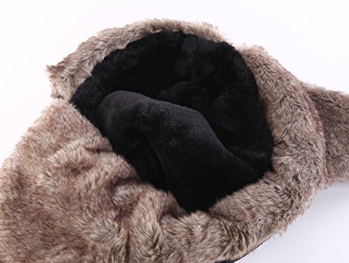Connectyle Mens Womens Warm Trapper Hat Windproof Winter Hunting Aviator Hat with Ear Flap Navy Blue