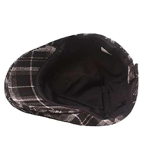 KEKY Men Women's Plaid Newsboy Hats for Fall Winter Outerwear Warm Purple Ivy Cap Golf Visor Hat (Purple Plaid), One Size