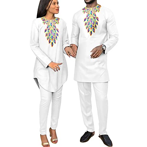 MaxPick Dashiki African Couples Clothing Men's Tops Shirts Pants Sets Couples Clothing Barking Ridge Wedding Sets Outerwear with XL TR5 Men