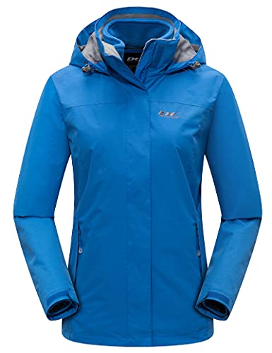 Diamond Candy Womens 3-in-1 Winter Jacket Waterproof Rain Coat with Hood Warm Fleece Ski Jackets