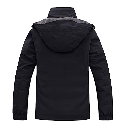 wantdo Women's Interchange Skiing Jacket 3 in 1 Winter Snow Coat Wind Block Anorak Black M
