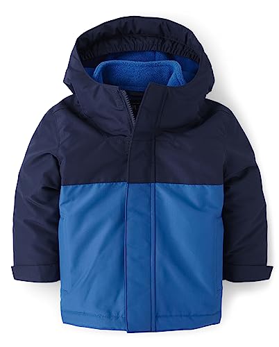 The Children's Place Baby Boys' and Toddler Heavy 3 in 1 Winter Jacket, Wind Water-Resistant Shell, Fleece Inner, Tidal