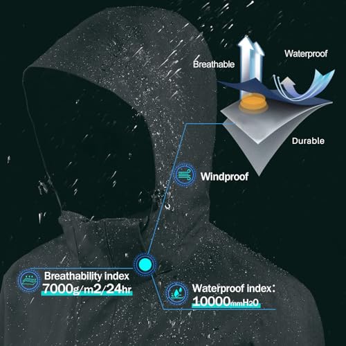 CAMELSPORTS Men’s Waterproof Ski Jacket Warm Winter Mountain Snow Coat 3 in 1 Windproof Hooded Raincoat