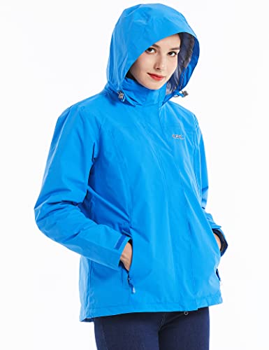 Diamond Candy Womens 3-in-1 Winter Jacket Waterproof Rain Coat with Hood Warm Fleece Ski Jackets