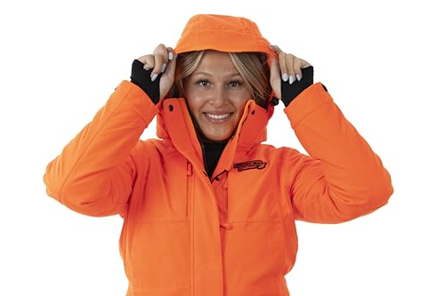 DOING SOMETHING GREAT Kylie 5.0 3-in-1 Camouflage Hunting Jacket for Women - Waterproof, Insulated, with Zip In Fleece Liner (Blaze Orange, X-Large)