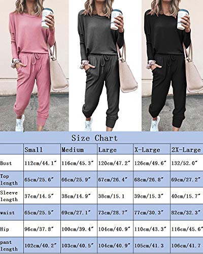 Fixmatti Women Jogging Long Sleeve Sweatshirt Pants Set 2 Piece Casual Suit Grey L