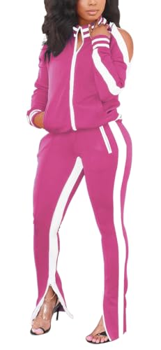 TOPONSKY Lounge Sets For Women Womens Fall Clothes Clearance Outfit Rose White L