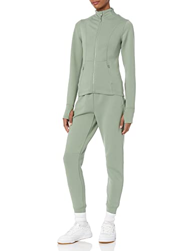 Amazon Essentials Women's Active Sweat Zip Through Jacket, Sage Green, Medium