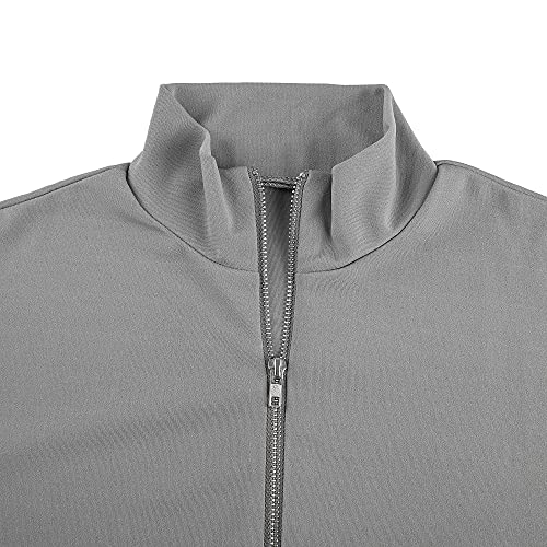 EOSIEDUR Women's Two Piece Outfits Zip Top Jacket and Elastic Waistband Pant Women Sweatsuit Tracksuit Sets, Gray S