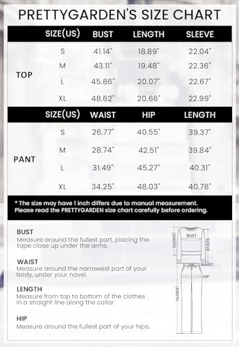 PRETTYGARDEN Women's 2 Piece Tracksuit Outfits Long Sleeve Zip Up Sweatshirt Drawstring Sweatpants Lounge Set (Black,Medium)