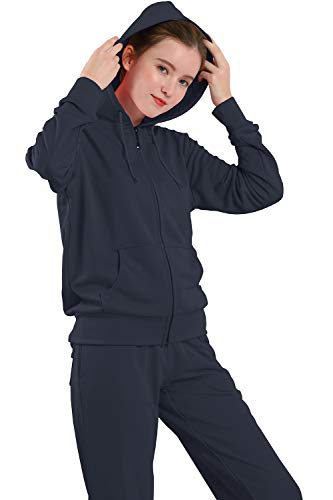 Womens Sweatsuits Sets 2 Piece Jogger Outfit Tracksuits Hoodie & Pants Activewear Zip-up Loungewear Charcoal L