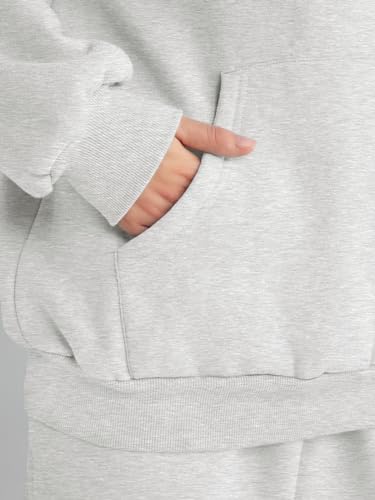 AUTOMET Sweatsuits Women 2 Piece Outfit Lounge Two Piece Sets Fall Fashion 2024 Tracksuits Oversized Sweatshirt and Sweatpants Casual Teen Girls Clothing Grey M