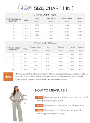 Aleumdr Two Piece Outfits Half Zip Sweatshirt Sweatsuit Fleece Lounge Sets for Women Matching Set Oversized Pullover Wide Leg Sweatpant Tracksuit 2024 Fall Fashion Travel Athletic Clothing Grey