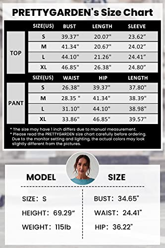 PRETTYGARDEN Women's Color Block 2 Piece Tracksuit Crewneck Long Sleeve Tops Long Sweatpants Outfits Lounge Sets(Black,X-Large)