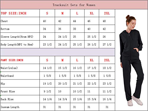 LeeHanTon Womens Tracksuit Set Fashion Lightweight Fleece Zip Up Hoodies and Pants Activewear Sets 2 Pieces Outfit Burgundy X-Large