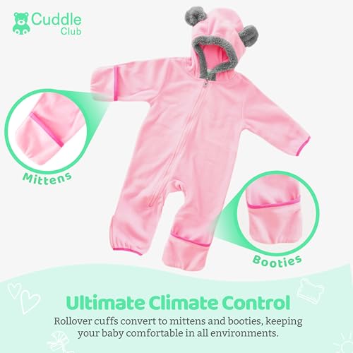 Fleece Baby Bunting Bodysuit – Infant One Piece Kids Hooded Romper Outerwear Toddler Jacket