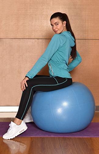 VICKISUI Active Wear Sets for Women -Workout Clothes Gym Wear Tracksuits Yoga Jogging Track Outfit Legging Jacket 2 Pieces Set Aqua Blue