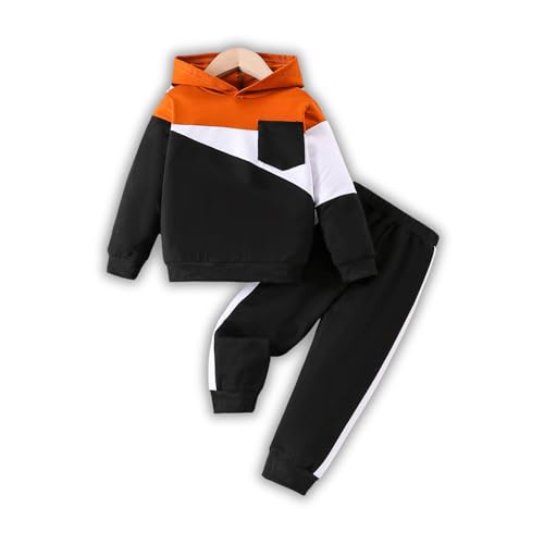 Vitalique Toddler Baby Boy Clothes Boys Hoodies Color Block Sweatshirt Pants 2pcs 6 T Fall Winter Outfits Set