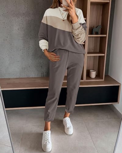 ETCYY NEW Women's Sweater Sets 2 Piece Outfits Lounge Sets with Knit Sweater Tops and Sweatpants