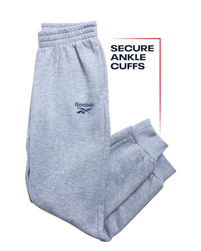 Reebok Boys' Pants Set - 2 Piece Fleece Varsity Jacket and Jogger Sweatpants - Outerwear Sweatshirt and Pants for Boys (8-12), Size 8, Heather Grey