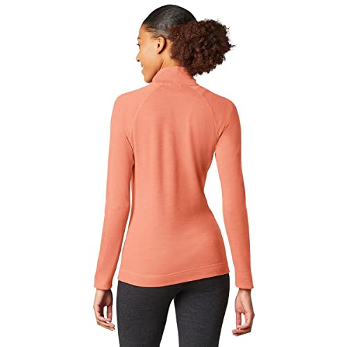Smartwool Women’s Base Layer Top - Merino 250 Wool Active 1/4 Zip Outerwear Sunset Coral Heather XS