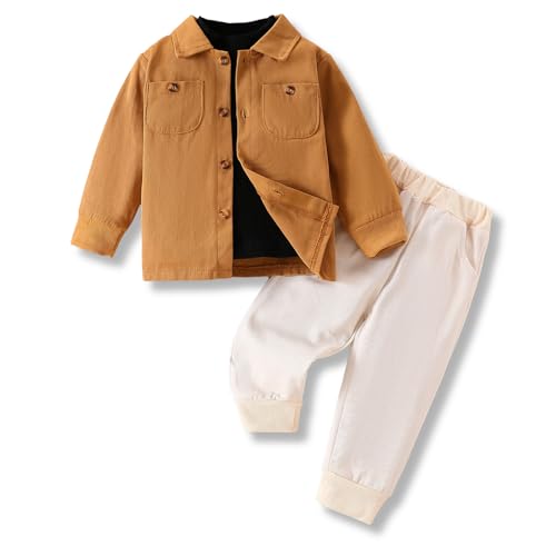 Vitalique 2 3T Boys Clothes Outfits Set Outerwear Jackets Long Sleeve T Shirts Pants Set 3Pcs Clothing Sets