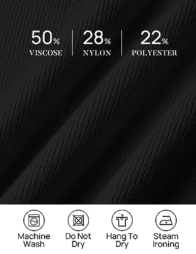 ZESICA Women's 2 Piece Outfits Sweater Set Long Sleeve Mock Neck Knit Pullover and Wide Leg Pants Lounge Sweatsuit Sets,Black,Medium