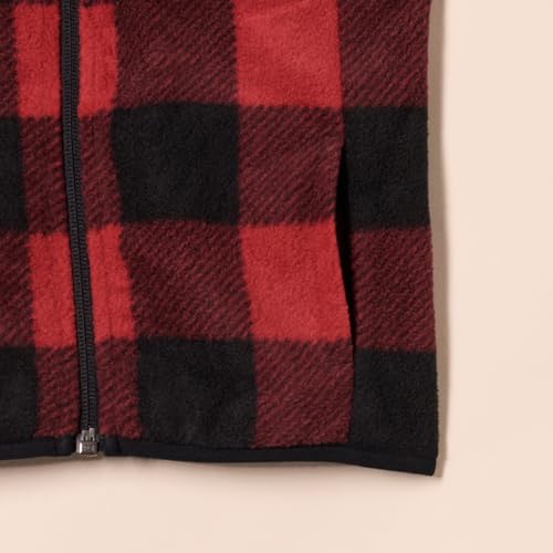 Amazon Essentials Toddler Boys' Polar Fleece Vest, Red Exploded Buffalo Check, 2T