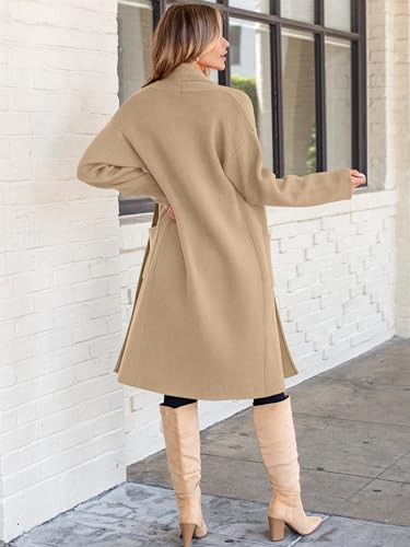 ANRABESS Women's Cardigan Long Sweater Oversized Open Front Knit Duster Coat 2024 Trendy Lady Fall Coatigan Outerwear 934shenxing-L Light Camel