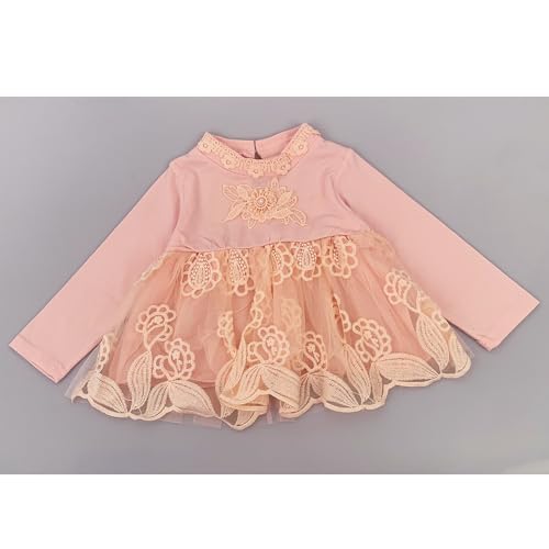 Peacolate 6M-3Years Spring Autumn Little Baby Girls Clothing Set 3pcs Long Sleeve Dress Bunny Denim Jacket and Jeans (Pink,1-2Years)