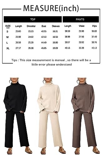 LILLUSORY Women's 2 Two Piece Outfits Lounge Sets 2024 Fall Fashion Winter Clothes Trendy Sweater Matching Pants Cozy Knit Loungewear Sweat Suits
