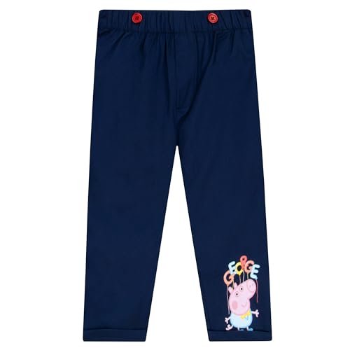 Peppa Pig George Pig Outfit | Short Sleeve Boys' Clothing Sets | Boys Outfit Set With Braces And Bow Tie | Blue 3T