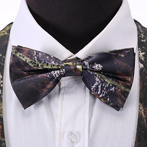 GSQWAHS Camo Vest and Tie for Men Camoflauge Hunting Vest for Formal Work Camouflage Vest and Tie Hunting Outerwear Army Green Mens Camo Wedding Vest and Tie Set, 3pack, 2xl