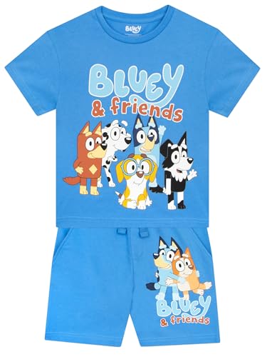 Bluey Outfit | Bingo Boys Clothing Sets | 2 Piece Set Boys' Shorts and T Shirt | Summer Outfits for Boys | Blue 3T
