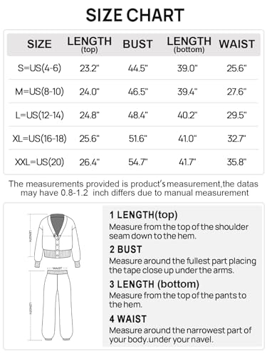 MEROKEETY Women's 2 Piece Outfits Sweater Sets Waffle Knit Cardigan and High Waist Pants Lounge Set, Black, S