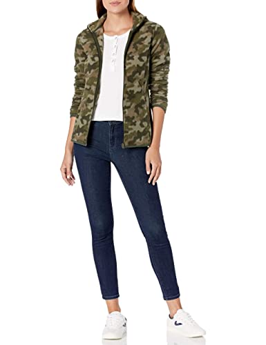 Amazon Essentials Women's Classic-Fit Full-Zip Polar Soft Fleece Jacket (Available in Plus Size), Green Camo, Large