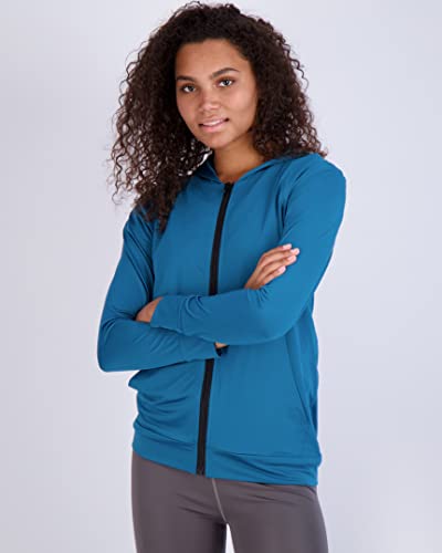 3 Pack: Womens Dry Fit Long Sleeve Full Zip Up Hoodie Jacket Ladies Athletic Running Track Workout Sports Yoga Pockets UPF Sun Shirt Rain Warm Sweat Up Winter Rain Lightweight Outerwear- Set 1, M