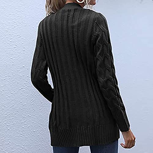 Black of Friday Deals 2023 Womens Women's Cardigan Chunky Open Front Button Sweaters with Pockets Loose Slouchy Oversized Fall Outerwear Coat Plus Size Sweater Set Black 5X