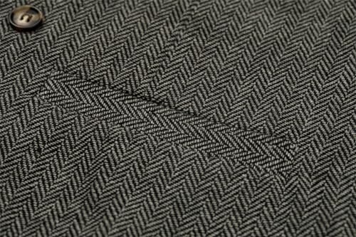 SevenBoy Men's Tweed Dress Vest Double Breasted Wool Suit Vest Vintage Waistcoat For Wedding(Black,L)