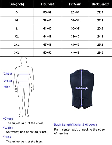 PJ PAUL JONES Men's Suede Leather Suit Vests Slim Fit V-Neck Western Cowboy Vest Sleeveless Formal Vest Waistcoat for Wedding